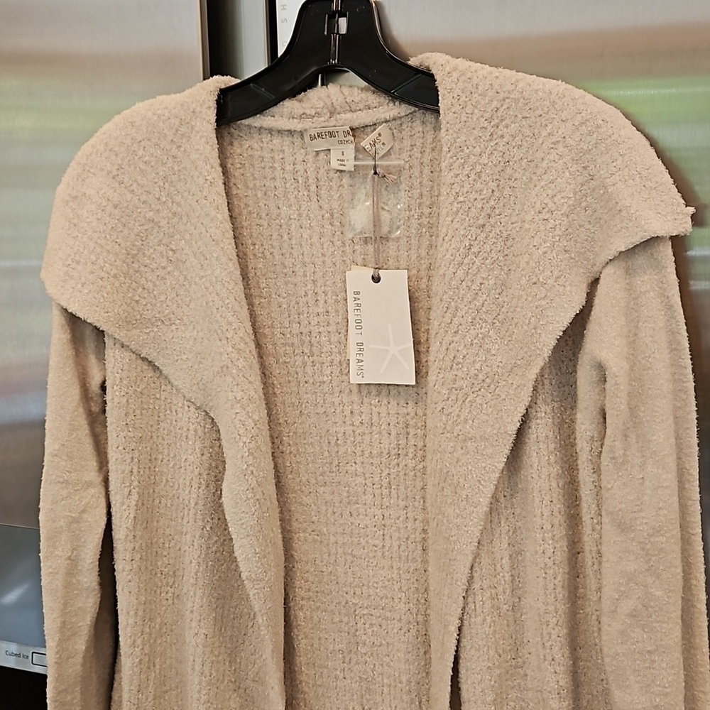 💕BAREFOOT DREAMS💕 CozyChic Lite Coastal Cardigan ~ Bisque Small S NWT - Picture 11 of 16